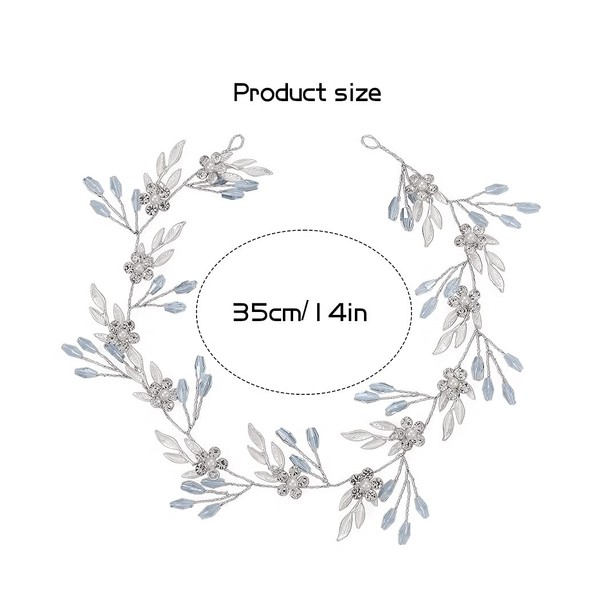 Zoestar Bridal Wedding Hair Vine Silver Pearl Wedding Headband Bridal