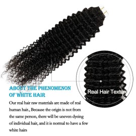 Munx Kinky Curly Tape in Hair Extensions Black Human 22 Inch #1 Natural Invisible Double Sided 50g 20pcs/Set, 1.7637 Ounce