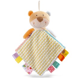 EAQ Newborn Toys Baby Comforters Blanket Newborn Touch Tag Blankets Teddy Bear Soft Comforter Baby Sleeping Toy with Taggies Baby Essentials for Newborn (Bear)
