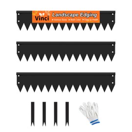Vinci Landscape Edging Border, 40" L x 4" H 3Pack 10FT Total Black Galvanized Steel Garden Edging with Spikes, Sturdy Elegant Metal Lawn Broder for Flower Beds, Pathways, Paver Edges and Yard