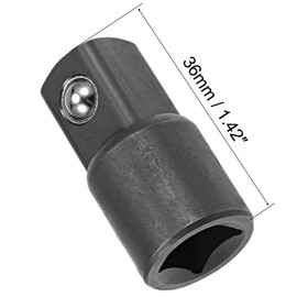 TA-VIGOR 3/8" Drive (F) to 1/2" (M) Reducer Chrome Vanadium Steel Cr-V Impact Level Converter with Spring Ball Lock Black