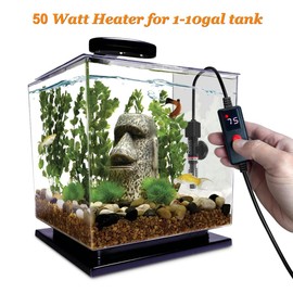 PULACO 50 Watt Small Aquarium Betta Heater for 1-10 Gallon Tank