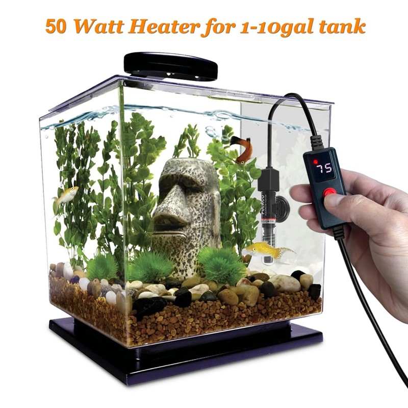 PULACO 50 Watt Small Aquarium Betta Heater for 1-10 Gallon