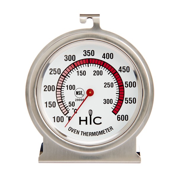 HIC Harold Import Oven Thermometer, Large 2.5-Inch Easy-Read Face, Stainless Steel