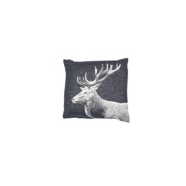 David Fussenegger - Cushion cover - Silvretta - deer - anthracite - 85% cotton, 8% viscose, 7% polyacrylic - 50/50