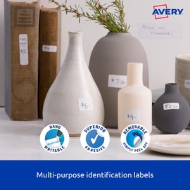 Avery Rectangle Dispenser Labels - Removable Price Stickers - Identification Labels - Office Supplies - White, 36 x 13 mm, 700 Labels / 1 Roll (937210)