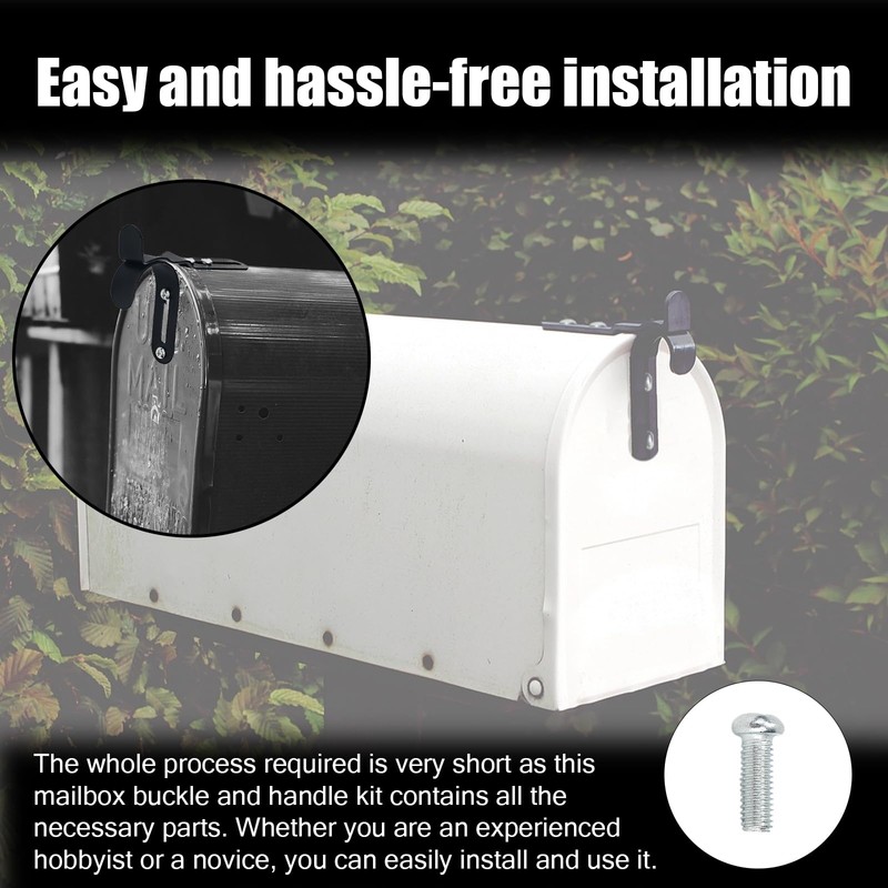 Mailbox Latch and Handle Kit, Thickened Metal Mailbox Door Replacement