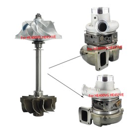 HE400VG HE451VE UpgradeTurbo Billet Wheel Kit Fits for 2882111RX 2882111NX Holset Cummins Various ISX ISX15 QSX 2841220 3773561 3781362 3768194 ISX CM570 CM870 CM871 CM871E Engine TurboCharger