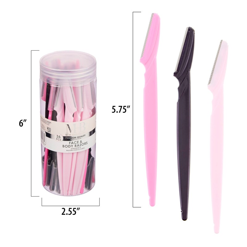36pc Face & Body Razors Set - Pink & Black