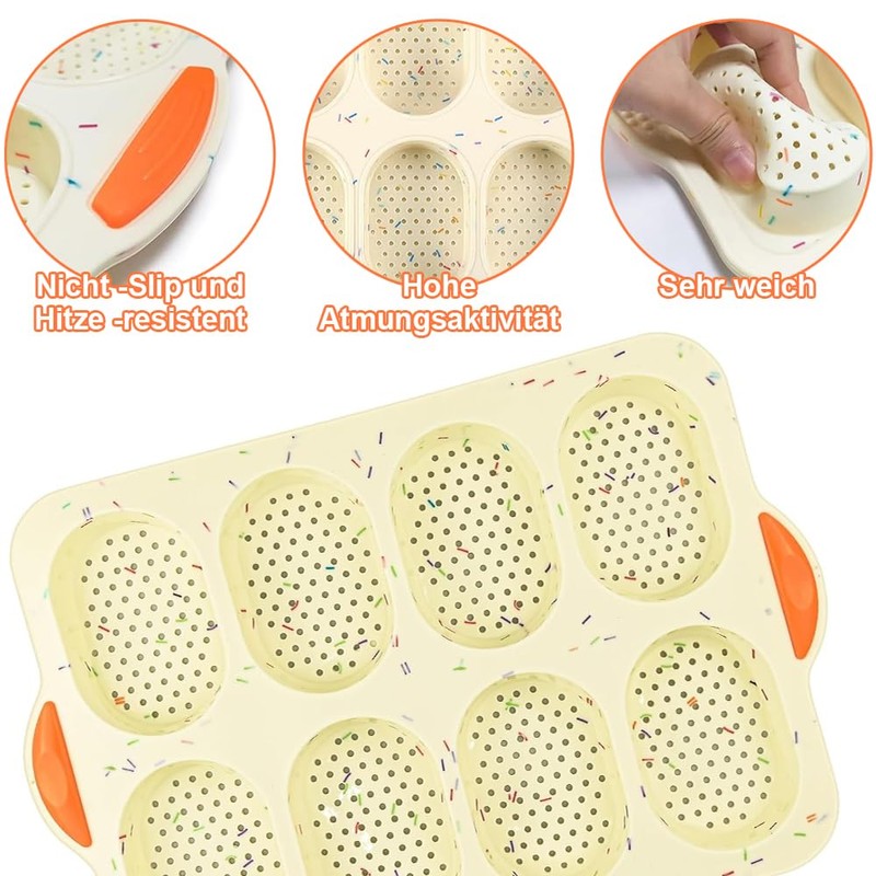 YZDZSW Brötchenbackform, Brötchen Backform, Brot Crisping Tray Brötchen Backform Silikon