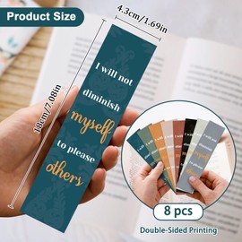 8 Pcs Motivational Bookmarks Inspirational Bookmarks Gifts for Women Men Encouragement Book Markers Page Markers Gifts for Reading Book Lovers Teens Students Teacher School Office Home Supplies