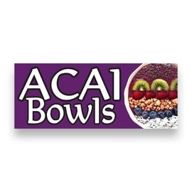 ACAI Bowl Vinyl Banner 5 Feet Wide by 2 Feet Tall