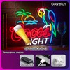 Beer Neon Sign for Wall Décor Palm Tree Parrot Crs