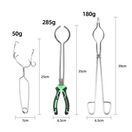 YIEPET Crucible Tong,Steel Gold Melting Furnace Holder Clamp,Small Melting Ceramic Crucible Dish Cup Whip Tongs Handle 2A