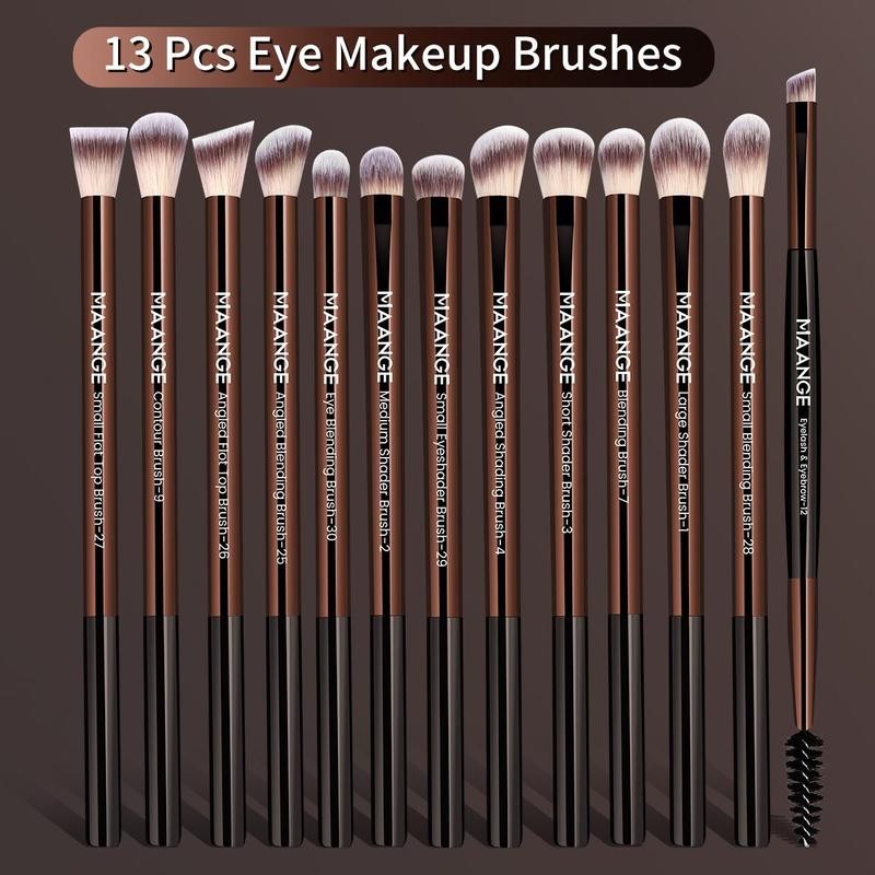 MAANGE Professional Soft Makeup Brush Set, 13pcs/set Eyelash & Eyeshadow