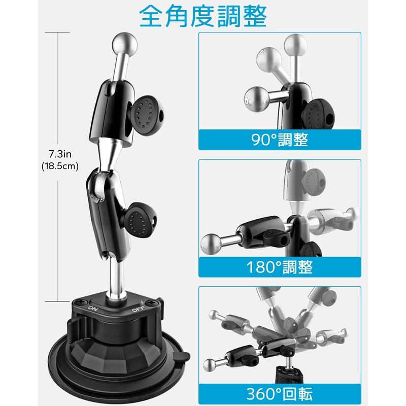 Charchendo Tablet Holder for Car Windshield, Super Strong Vacuum Suction