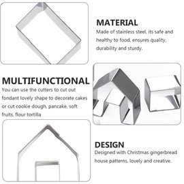 Toyvian 5 Sets / 15 Pieces Mini Gingerbread House Kit Gingerbread House Kit Mini Cookie Cutter Christmas Cookie Cutter