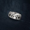 8MM Stainless Steel Spinner Ring for Women Men Sun Moon
