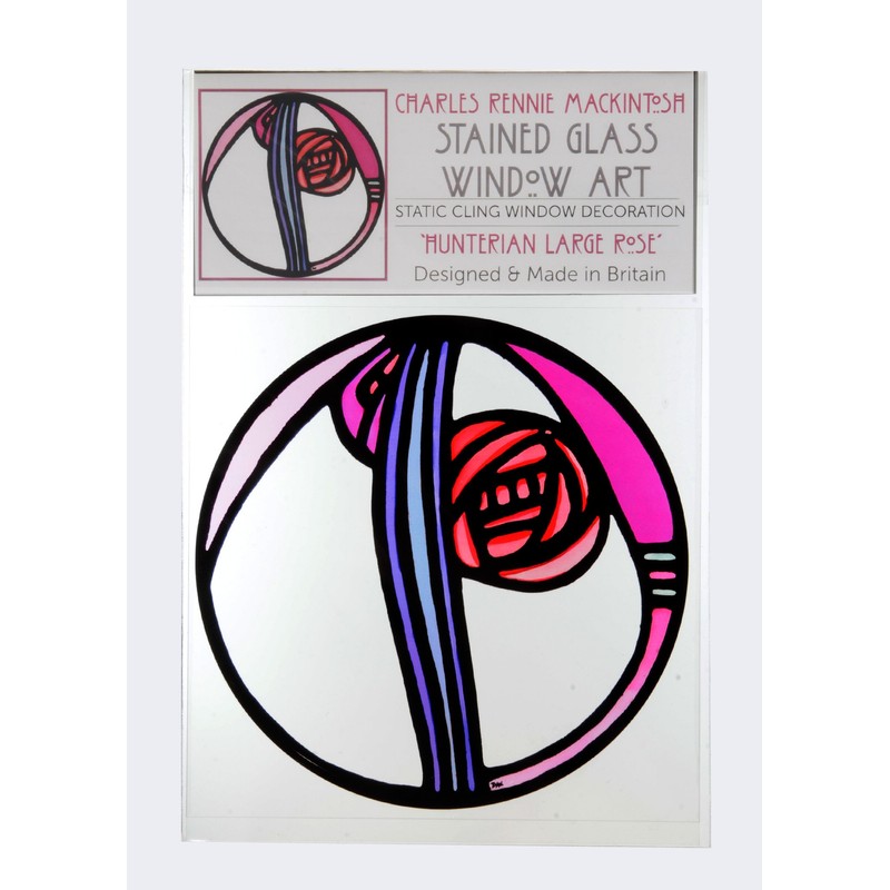 Static Window Cling in a Mackintosh Hunterian Large Rose Design