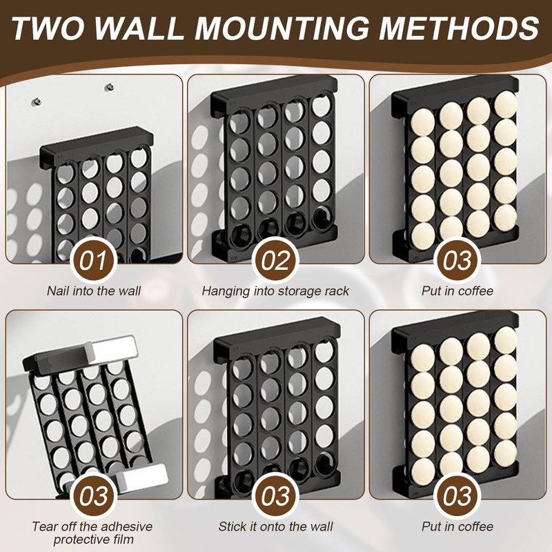 Coffee Capsules Storage Capsule Holder Coffee Organiser Wall Mounted Coffee