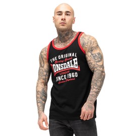 Lonsdale London ANDOVER Uomo Canotta nero L 100% cotone Regular