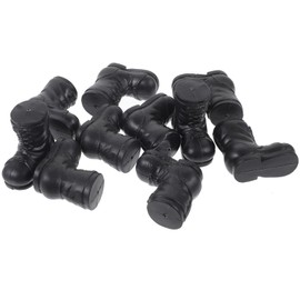 Luxshiny 10pcs Miniature Santa Shoes Mini Santa Claus Boots Tiny Gnome Shoes Black Snowman Boots Model for DIY Crafts Xmas Decoration