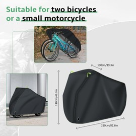 Bicycle Cover Waterproof 500D Oxford Fabric Bicycle Garage Outdoor 200 x 110 x 70 cm High Quality Bicycle Rain Cover Tarpaulin with Lock Eyelets Sun Protection Tear Resistance with Bag