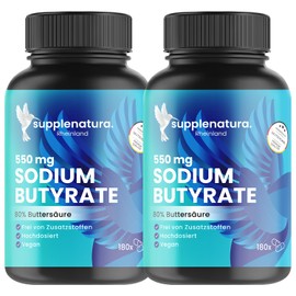 Butyrate Capsules (Economy Set) Premium: 550 mg per capsule with 80% butyric acid | Sodium Butyrate Capsules - Supplenatura®