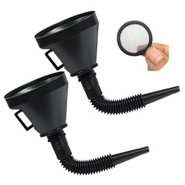 Ashuxxn 2 Piece Filling Funnel Set Funnel with Strainer Filling Funnel Plastic Oil Funnel with Long Neck Funnel with Hose Funnel with Removable Attachments Filter for Motorcycle Water Oil