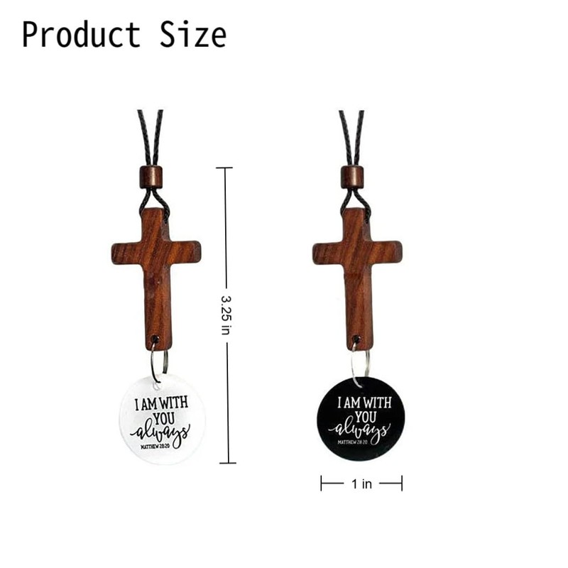 Daily Bible Verse Cross Car Charm, Rearview Mirror Hanging Ornament