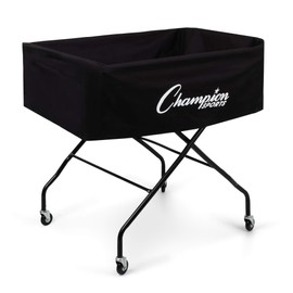 Champion Sports Volleyball Cart with Wheels, Holds up to 40 Balls - Collapsible, Portable Ball Storage with Sturdy Aluminum Frame, Hammock Style Bag - Premium Volleyball Equipment and Accessories