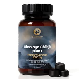 peplement Peplement Himalaya Shilajit Plus+ Premium Gummies  1600 mg | 60 Stck (Mumijo) Shilajit Gummi mit natrlicher Humins?ure, Fulvins?ure und Mineralstoffen, mit Ashwagandha Extrakt, B6, B12 und Zink