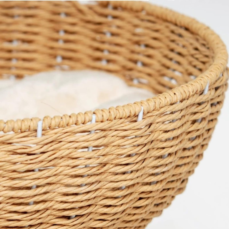 SHENGOCASE Cat Tree Tower with Rattan Wicker Basket, 3 Handwoven