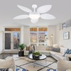 PHORUS 52" Palm Leaf Ceiling Fan with Lights, White Tropical