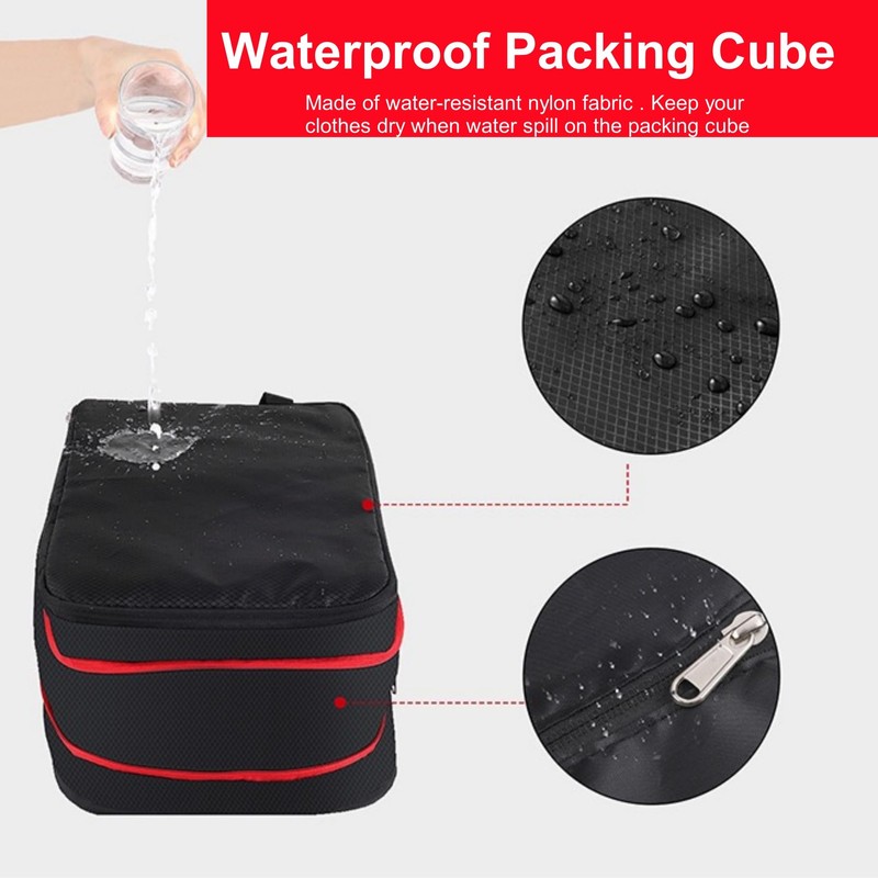 Waterproof Compression Packing Cubes , 3 Layer Extral Large Compression
