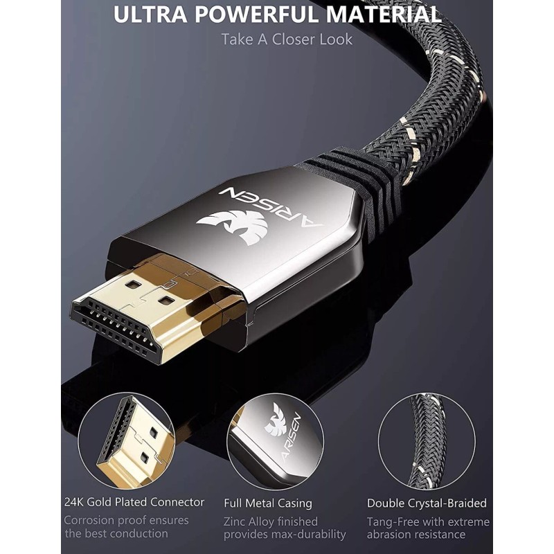 Arisen Pro Series 8K Ultra High Speed HDMI Cable -