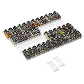 Famhap Spice Drawer Organizer, 48PCS Interlocking Expandable Seasoning Rack Tray Insert for Kitchen Drawers, Spice Rack Drawer for Spice Jars