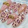 Indie Pink Leopard Handmade Nail Tips - Lipstick / 인디핑크
