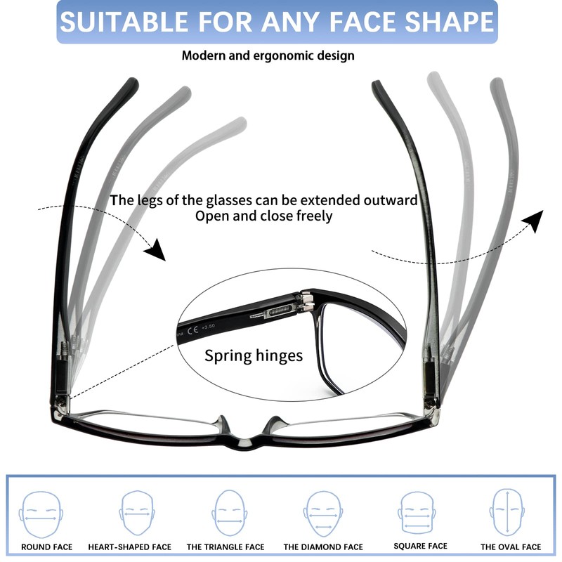 SIGVAN 6 Pack Reading Glasses for Women Men Blue Light