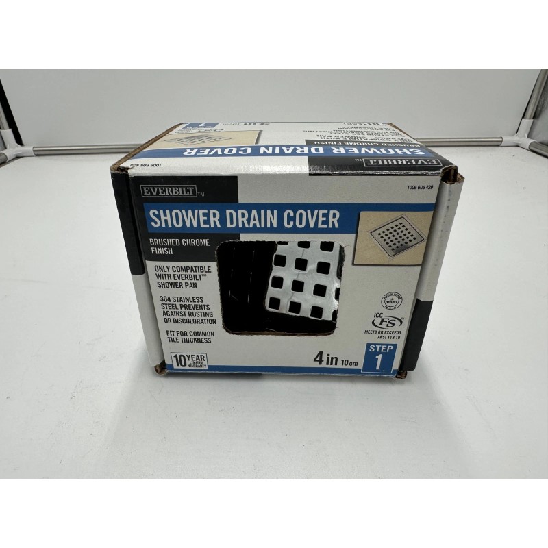 Everbilt Watershield Shower System 4 in. Chrome Drain Grate