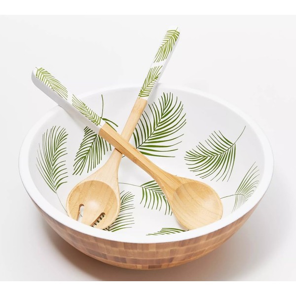 Temp-tations Bamboo Salad Bowl with Servers (Palm)