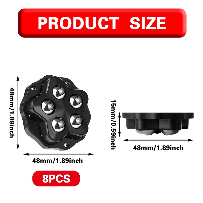 Bntyok Self Adhesive Caster Wheels - 8 PCS 360° Swivel