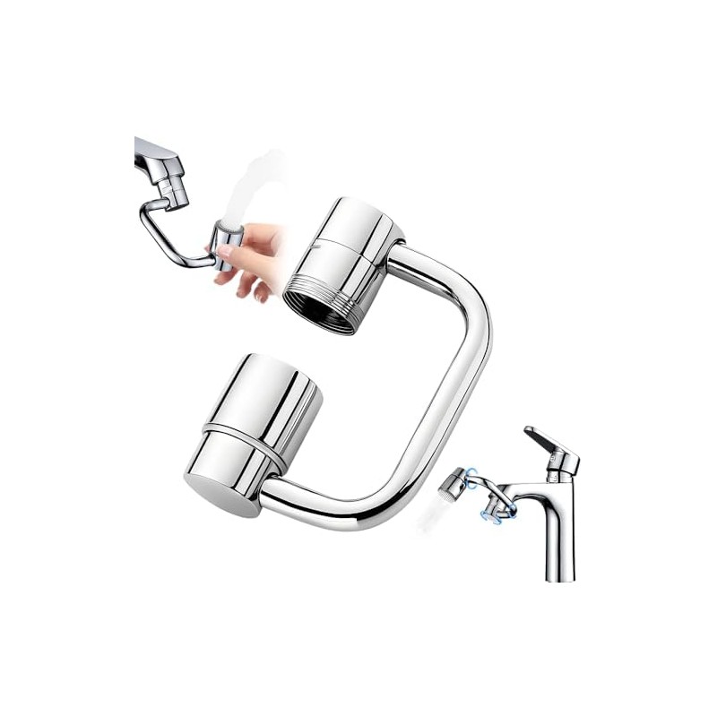 Extensor de Grifo Giratorio 1080°, Regulador de Flujo de Agua