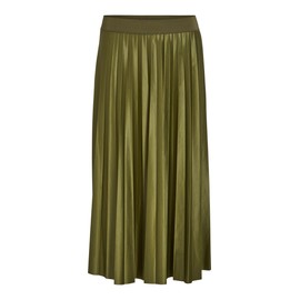 Vila Female Pleated Midi Skirt, Capulet Olive