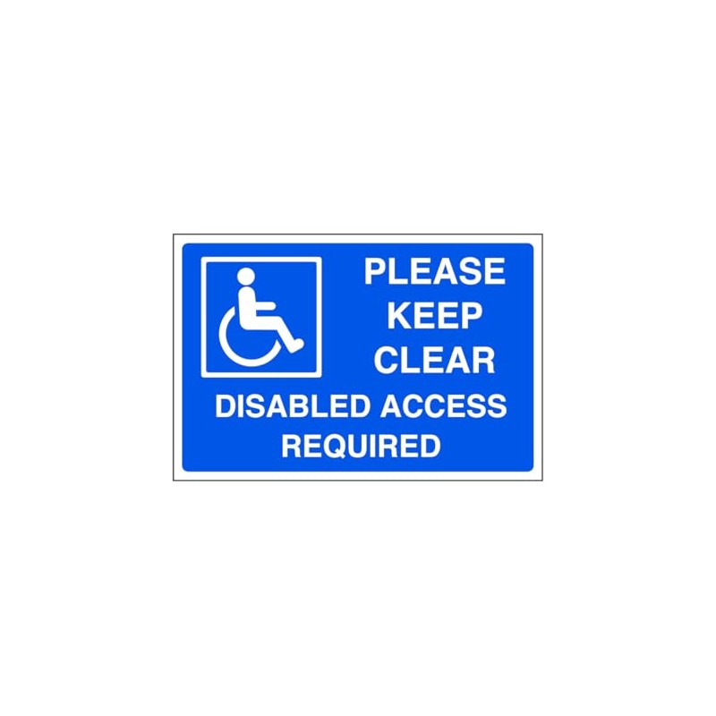 Please keep clear disabled access required - parking sign -