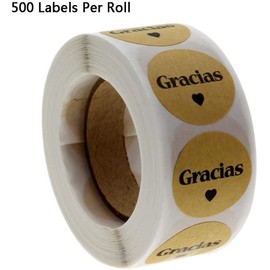 500 Piezas/Rollo Pegatinas Adhesivas de Agradecimiento en Espaol para Manualidades DIY Boda Accin de Gracias Tarjetas Regalos Caja Sellado Suministros de Papelera Pegatinas de