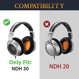 SOULWIT Professional Velour Replacement Earpads for Neumann NDH 30 (NDH30) Studio Headphones, Ear Pads Cushions with High-Density Foam - Black