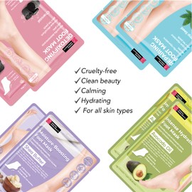 Innerest Original Derma Beauty Foot Mask 6 Pairs Intense Hydration Avocado Oil Foot Masks Body Exfoliator Moisturizing Foot Mask Callus Remover Foot Bath Pedicure Supplies for Beauty & Personal Care