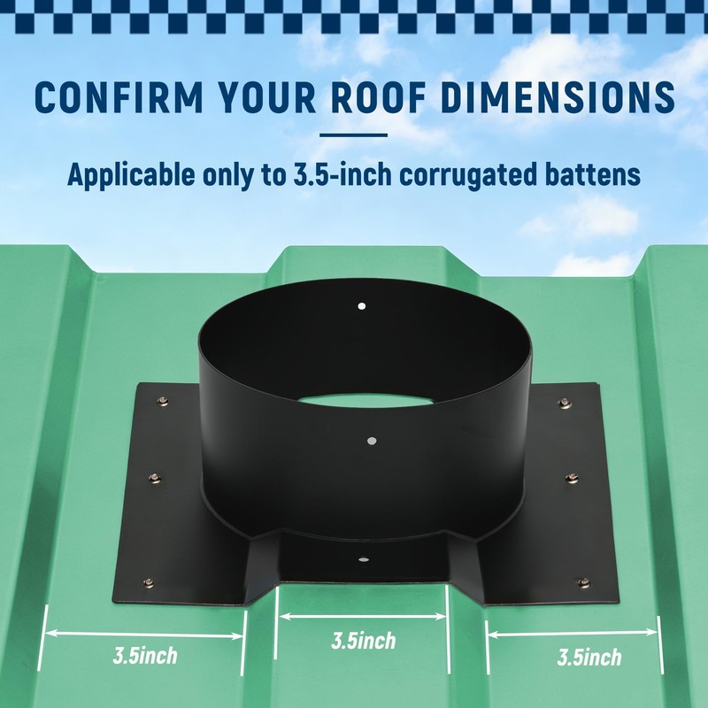 Inracity 8 Inch Roof Vent Adapter for Shipping Container, for