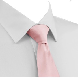 trilece Ties for Men - Men's Solid Color Ties - Formal Neckties for Men - Neck Tie for Man (Pastel Pink)